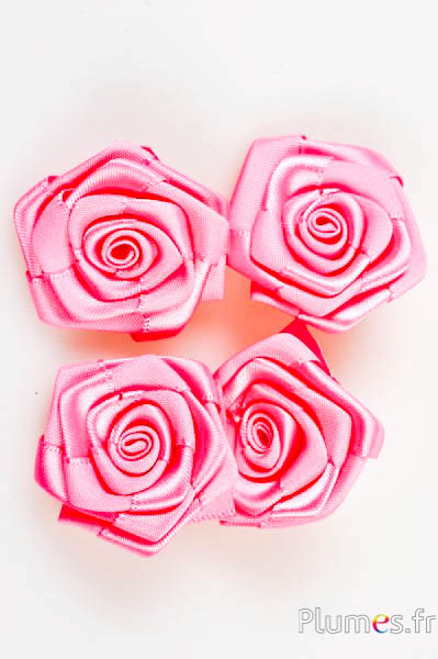 Fleurs en Satin - diam. 4 cm - rose